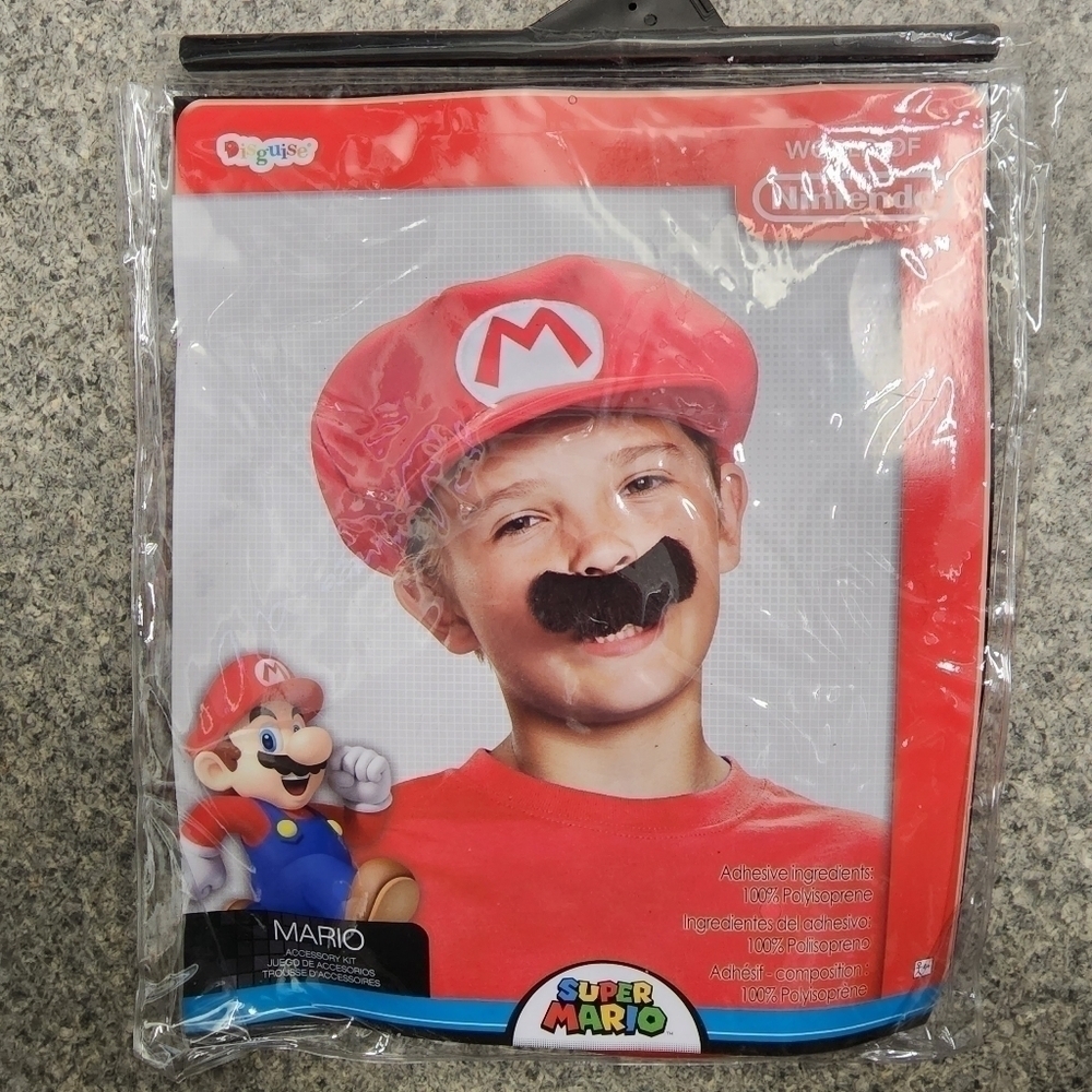 NWT Nintendo Super Mario Hat Mustache Halloween Costume Cosplay Accessory Kit - Picture 3 of 11